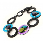 NOA [H8850] - Bracelet Cr&eacute;ateur 'M&eacute;lusine' turquoise violet t&uuml;rkiissinine