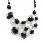 Les Tr&eacute;sors De Lily [H9863] - Collier Cr&eacute;ateur 'M&eacute;tisse' noir must