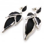 Les Tr&eacute;sors De Lily [J3955] - Boucles Cr&eacute;ateur 'Sissi' noir mat argent&eacute; must
