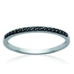 Bague Argent 'D&eacute;esse' noir argent&eacute; (rhodi&eacute;) - 2 mm 52 must