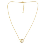 Les Tr&eacute;sors De Lily [M8888] - Collier Plaqu&eacute;-Or 'Peace' blanc dor&eacute; - 11 mm kuld