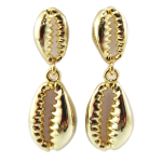 7bis [Q6139] - K&auml;sitsi valmistatud kullast  Cowrie  k&otilde;rvar&otilde;ngad (kohvioa kest) - 39x13 mm kuld