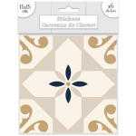 Les Tr&eacute;sors De Lily [Q7348] &ndash; 6 kuldse tsementplaatide kleebiste komplekt &ndash; 15x15 cm beež