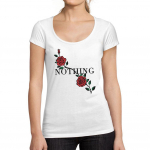 Ultrabasic Femme Graphique Nothing Imprime des Roses Noir des Lettres Tee S valge