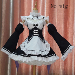Ram/Rem Cosplay Re0:Elu teises maailmas Kawaii &Otilde;dede Kost&uuml;&uuml;m Neiu Teenija Kleit Neiu Riietus XL must