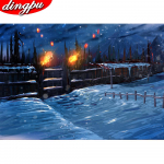 DINGPU t&auml;is&uuml;mmargune teemantmaal 5D tikandid maastiku mosaiik kodukaunistus teemantkunst 20X30CM