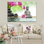 T&auml;ielik 5D Teemantmaaling Buddha ja lille Teemanttikandid T&auml;ielik Anime Ristpistekomplektid Kodukaunistus K&auml;sitsi valmistatud kingitus Round 20x30cm