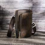 Ehtsast nahast meeste Crossbody kott V&auml;ike telefonikott &Otilde;lakotid meestele Vintage meeste s&otilde;numikotid kohv
