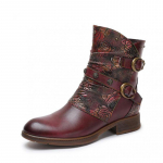 Johnature ehtsast nahast kingad Naiste saapad T&otilde;mblukuga Talvised &uuml;mmargused varbaprindiga K&auml;sitsi valmistatud sisutihedad vaba aja pahkluu platvormsaapad 39