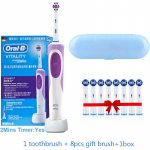Oral B Dual Clean p&ouml;&ouml;rleva vibratsiooniga elektrilise hambaharjaga laetav Oral B hambahari 8 harjapeaga + hoiukarp