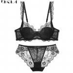 DKGEA naiste pitsrinnahoidja roheline aluspesukomplekt Sexy Plus Size rinnahoidja DE Cup 70A must