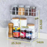 Maitseainete riiulid K&ouml;&ouml;gitarbed Kodu Kapid Hoiuriiulid Mustad T&ouml;&ouml;pinnariiulid Multifunktsionaalsed &Otilde;li Soola Kastme ja &Auml;&auml;dika Hoiuriiulid 2 layer must