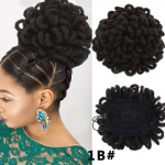 LUPU s&uuml;nteetilisest materjalist DreadLock Afro Puff Hair Bun Chignon pingutusn&ouml;&ouml;r hobusesaba Faux Locs Clip In Pony Tail Juukset&uuml;kid mustanahalistele naistele 1 PC nagu n&auml;idatud v&auml;rv