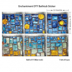 6TK vannikleebis libisemiskindel veekindel 3D efektiga isekleepuv vannitoakleebis PVC eemaldatav dekoratiivne seinamaaling 15x15cm YG17