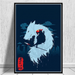Jaapani animeprintsess Mononoke l&otilde;uendimaaling plakatid ja tr&uuml;kised Seinakunstipildid elutoa jaoks Cuadrose kodukaunistus Ilma raamita 30*40cm