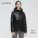 GASMAN 2022 Designer Kevad, soe puuvillane parkka Naiste mantel L&uuml;hike moodne vabaaja p&uuml;stkraega kapuutsiga naiste s&uuml;gisjope 81070 S must