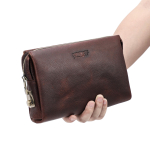 Ehtsast nahast Sidurikotid Paroolidisain Meeste K&auml;ekott K&auml;ekott Suure mahutavusega Clutch Rahakotid Meeste kotid