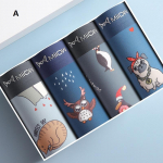 MiiOW 4tk Animal Print Meeste Aluspesu Bokserp&uuml;ksid Noorte Puuvillane Meeste Bokserid Hingavad Alusp&uuml;ksid Pesu Meeste Alusp&uuml;ksid XXXXXL