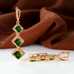 Luksuslik h&otilde;bedane kollane roos kuldne v&auml;rv vesi sinine roheline mitmev&auml;rviline kivi teemant l&otilde;igatud armastus tilk k&otilde;rvar&otilde;ngad pruutpaela kihlus ehted