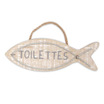 Les Tr&eacute;sors De Lily [R6551] &ndash; Taupe 'Fish' puidust uksetahvel (vannituba) - 12x4 cm hall