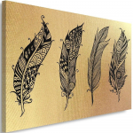 Feeby l&otilde;uenditr&uuml;kk, kullast neli joonistatud sulge 60x40 beež