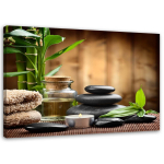 Feeby l&otilde;uenditr&uuml;kk, zen-kompositsioon mustadest kividest ja bambusest 60x40 beež