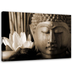 L&otilde;uendiprint Buddha ja Lily Flower Brown 60x40 beež