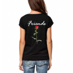 ZIMOXUAN parimate s&otilde;prade s&auml;rk Naiste suvine l&uuml;hikeste varrukatega Sister T s&auml;rk naiste top Must valge puuvillane Bff s&auml;rk Best-S valge