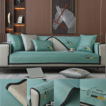 Suvine j&auml;&auml;siidist diivanipadi, tikitud matipadi Lihtne ja lahe diivanir&auml;tik masinas pestav j&auml;&auml;siidist diivani iste 70*50 helehall v&auml;rv