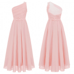 Laste lillet&uuml;drukute kleit, &uuml;he &otilde;laga plisseeritud &otilde;htune pulmapidu, pikk maksikleit Noorema pruutneitsi &scaron;ifoonist kleit pidulikuks kandmiseks 7-8 Years roosa