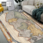 Retro kaart Vaip Suur elutoa vaip Magamistoa m&ouml;&ouml;bel P&otilde;randamatt Vintage Dekoratsioon Kodu Flanellvaip pestav esiku vaip 120x180cm 1pcs gray