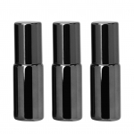 3tk Professionaalne klaasist parf&uuml;&uuml;mirulliga pudel kaasaskantav eeterlike &otilde;lide rullpudelite komplekt, 5 ml Black