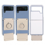 L&otilde;una-Korea Fashion Miss Ring &uuml;mbris Samsung Galaxy Z Flip 4 5g kokkupandava nahast kattega koputusvastased &uuml;mbrised telefonile Flip3 Flip 3 Flip4 roosa