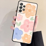 Must pehme telefoni&uuml;mbris Samsung Galaxy A13 A22 A72 A23 A33 A53 A32 A21s A71 A31 A51 A52 v&auml;rviliste lilledega Capa Shell kate Samsung A11