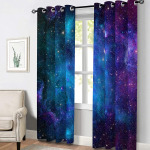 Galaxy pimendav kardin kosmoseuniversumi udukogu pimendavad kardinad elutuppa Luksuslik &ouml;&ouml;, t&auml;hine ruumijagaja 2 paneeli W53.5 X H114cm X 2