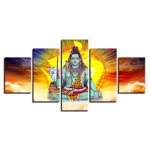 HD prinditud sisekujundus Kodu elutuba seinakunst maalimine 5 t&uuml;kki Hindu Jumal Lord Shiva ja p&auml;ikesepaiste maastikul&otilde;uend Modulaarsed pildid 20x35cm*2 20x45cm*2 20x55cm*1