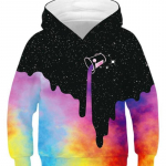 Laste Spordikapuutsid Must/valge 3D Prindiga Laste Pusad Juunioride Laste pikkade varrukatega sviiter 4-13 a poisi/t&uuml;druku kapuutsiga kampsunid 140