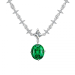 Algne High Custom Series Simulation Emerald kaelakee naistele 925 h&otilde;bedane j&auml;&auml;l&otilde;igatud 10 * 12 mm juveeli ripats