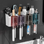 Hambaharjahoidik Tasuta Punch Mouthwash Cup Harjamistops Seinale paigaldatav Vannitoa Seinale kinnitatav riiul