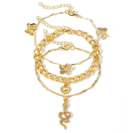 Madu seksikas ripats, luksuslik kuldne liblikas naiste rannajahkluu, 3-osaline komplekt, armastuse nikerdamine, seksikas saja ehte kingitus kuld