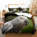3D Bird seeria voodipesukomplekt Papagoi tekikate padjap&uuml;&uuml;r 2/3 t&uuml;kki EU200 * 200 t&auml;issuuruses poistetuba Pehme kodutekstiil Baby 100x135cm