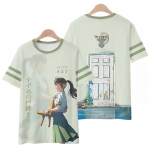 Suzume No Tojimari T-s&auml;rk Anime Naiste 3D-printimine T&auml;navar&otilde;ivad Vabaaja mood suur T-s&auml;rk Harajuku T-s&auml;rk Top XL