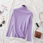 S&uuml;gisese kaelusega kampsunid Naiste &otilde;huke džemprid kootud kampsun vabaaja pikkade varrukatega alumised pulloverid mood talveriided 28902 One Size lavendel