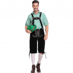 Saksa Oktoberfesti kost&uuml;&uuml;m, meeste Baieri Lederhosen l&uuml;hike &otilde;llemeeste v&auml;ljam&otilde;eldud kleit L must/roheline