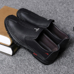 Meeste kevadised ja s&uuml;gisesed hingavad, mugavad pehme tallaga libisemisvastased suured vabaaja nahast kingad 44 must