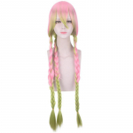 Anime Demon Slayer Kanroji Mitsuri Kimetsu No Yaiba Women Cosplay Parukas Roheline Roosa V&auml;rvilised Juuksepatsid Juuksed
