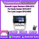 8-tolline Renault Logan Sanderole 2009-2015 Dacia Dusterile 2010-2017 Lada Largusele 2012-2020 nupunupuga autole Android 1+32GB 1+32GB