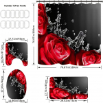 4 tk Red Rose du&scaron;ikardina komplekt Vannitoa libisemiskindel matt U-kujuline WC-vaip ja WC-poti kaane kate Vannitoa sisustus 4Pcs