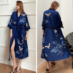 Oversize Print Pidžaamad &Ouml;&ouml;p&uuml;ksid Naiste kimono kleit, hommikumantel pikkade varrukatega hommikumantel Lahtine salongipesu Kevadised &ouml;&ouml;riided Koduriided One Size