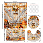 4 tk luksusplokk Pumpkin du&scaron;ikardinate komplektid veekindlad vannitoa jaoks, libisemiskindlad vannitoavaibad kaas WC kate vannimatt vannitoakomplekt 4pcs-Full Set